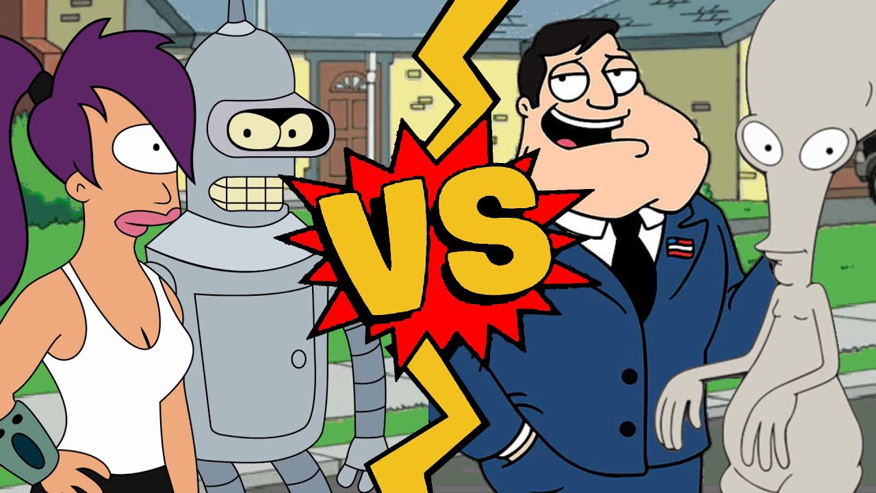 M.U.G.E.N. Battles | Leela/Bender vs Stan Smith/Roger Smith | Futurama vs American Dad