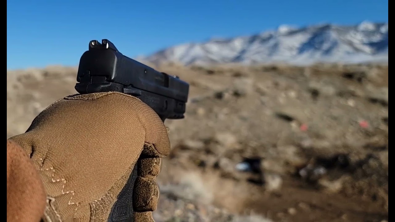 Bullet in flight, slow motion 9mm Smith & Wesson EZ 9mm