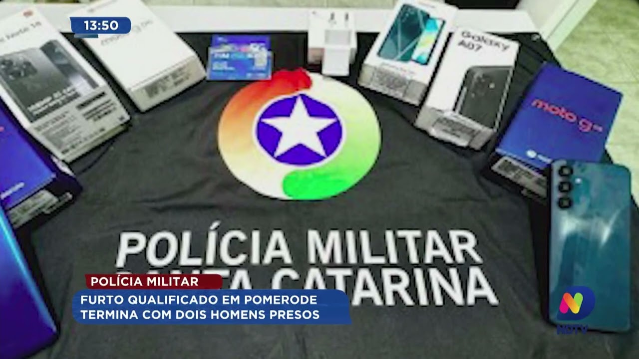 Polícia Militar: furto qualificado em Pomerode termina com dois homens presos