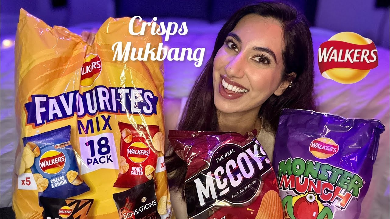ASMR Eating the Most Popular British Crisps/Chips (Crunchy Eating sounds) MUKBANG