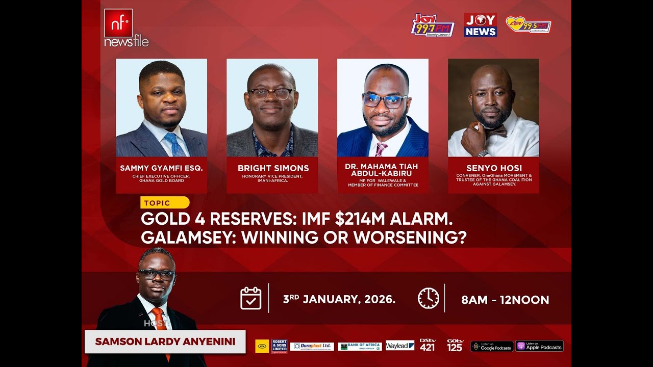 LIVE! NEWSFILE 3-1-26: GOLD 4 RESERVES: IMF $214M ALARM. GALAMSEY: WINNING OR WORSENING?