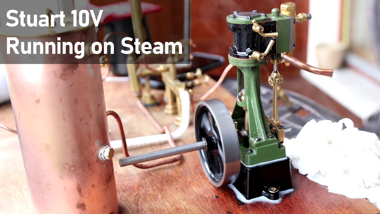Stuart 10V LIVE STEAM PLANT - 4K / UHD - First Run after painting and reassembly - Best Lathe Plans