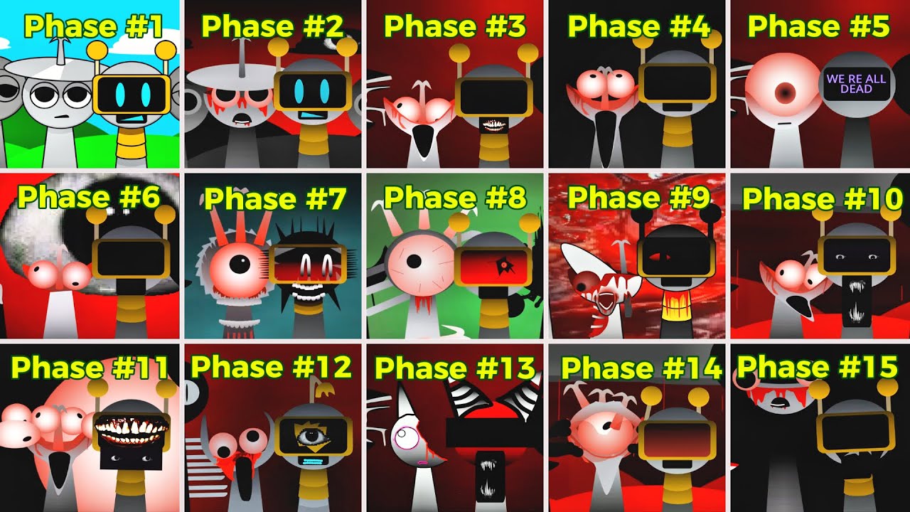 Mix All Clukr vs Fun Bot In Sprunki Incredibox | From Phase 1 to Phase 15 . Phase 1 ... Phase 15