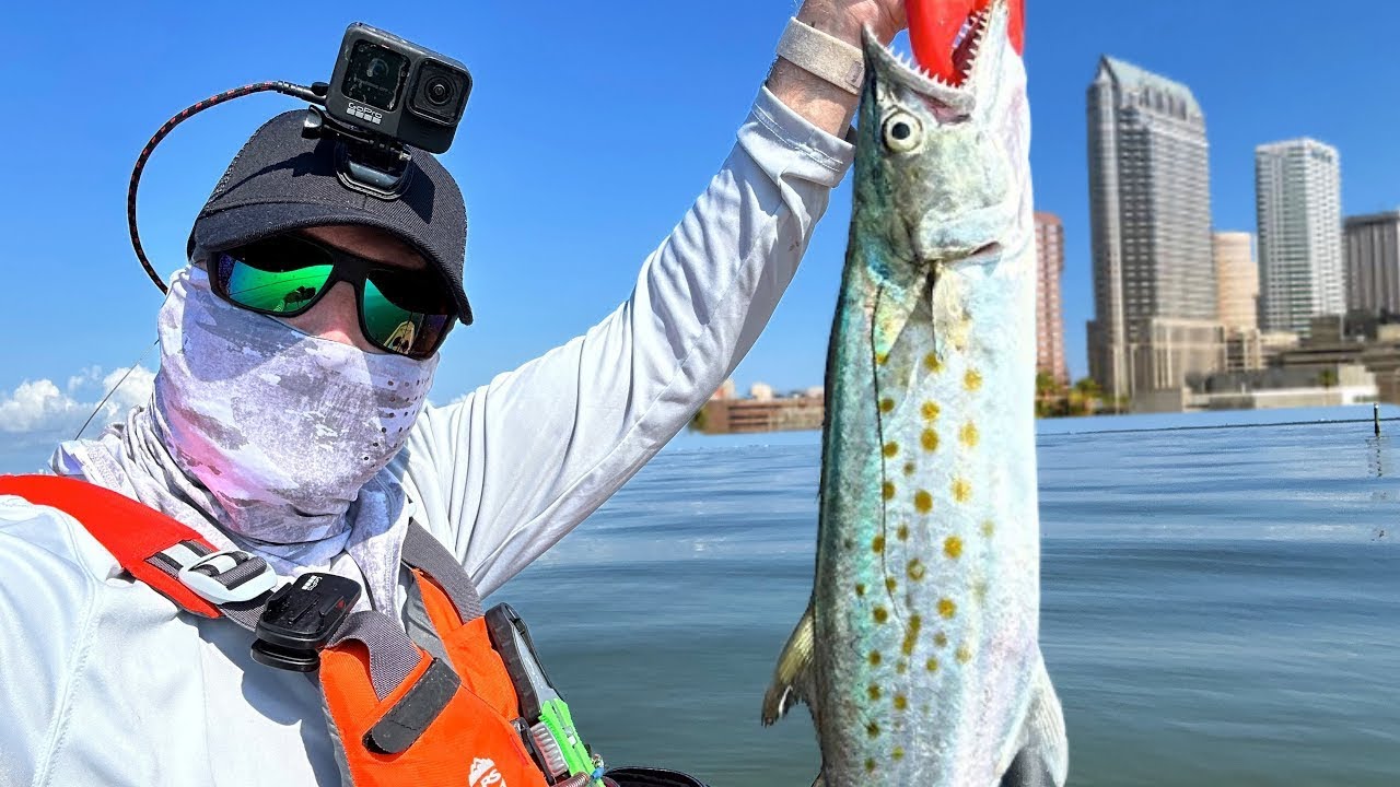 KAYAK fishing in TAMPA BAY! EG Simmons