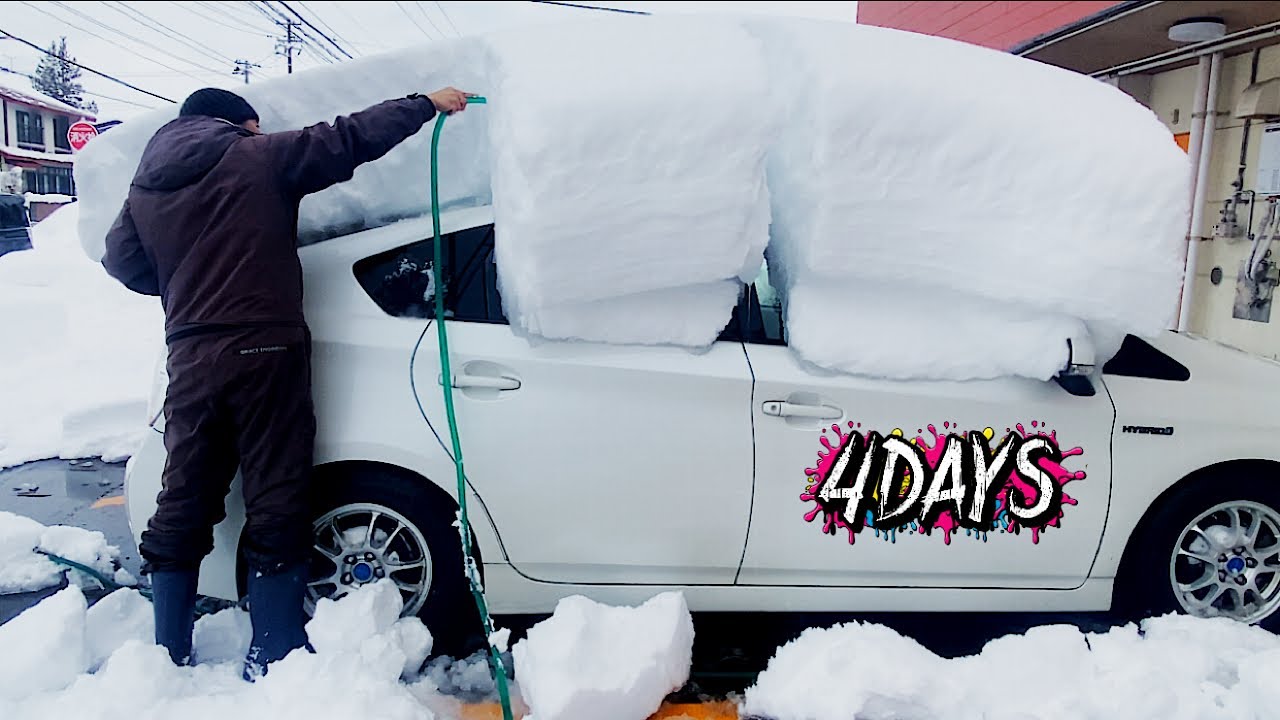 大雪で４日間ひたすら除雪　車の雪を下ろす