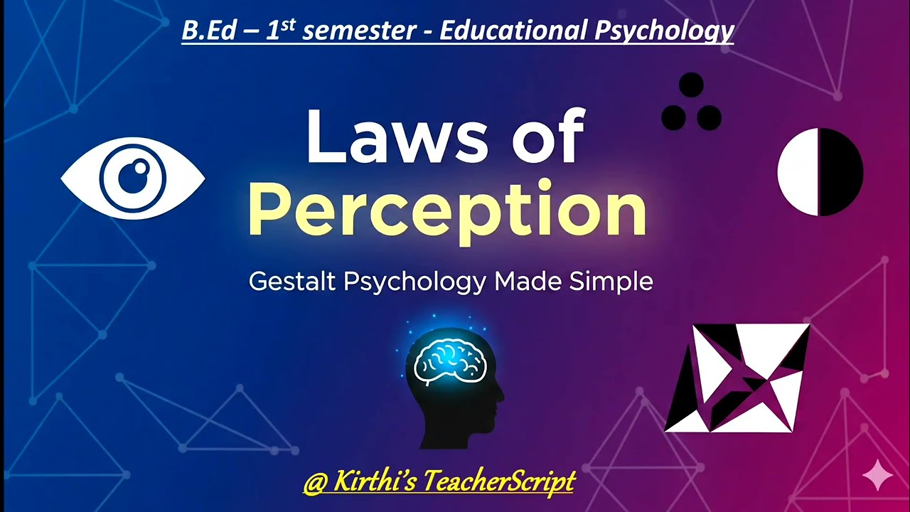 Laws of Perception | Gestalt principles | Educational Psychology | B.Ed 1 | Kirthi’s TeacherScript