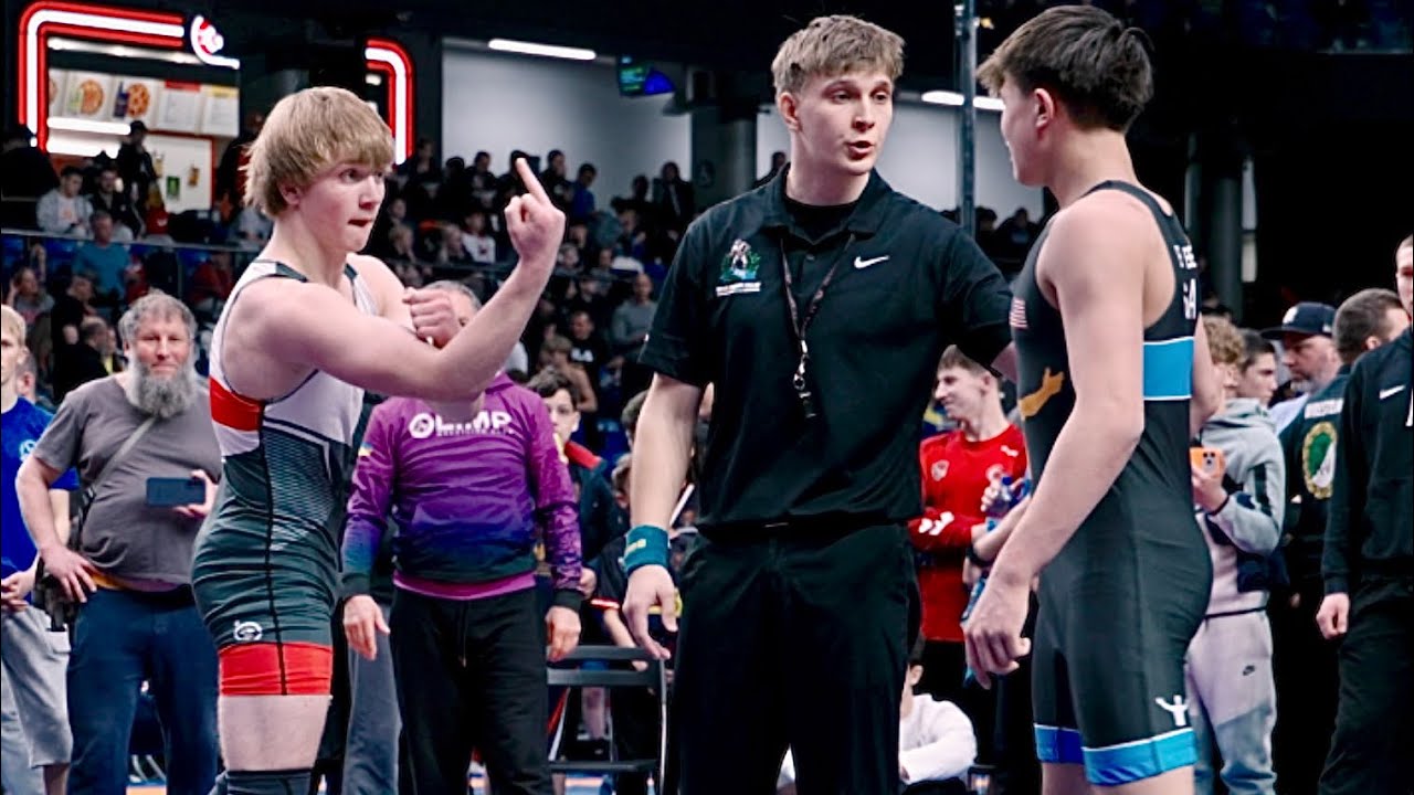U17 Nikita Cherniuk (UKR) vs Austin Schield (USA) 65kg. Freestyle boys youth wrestling. C-cam-man