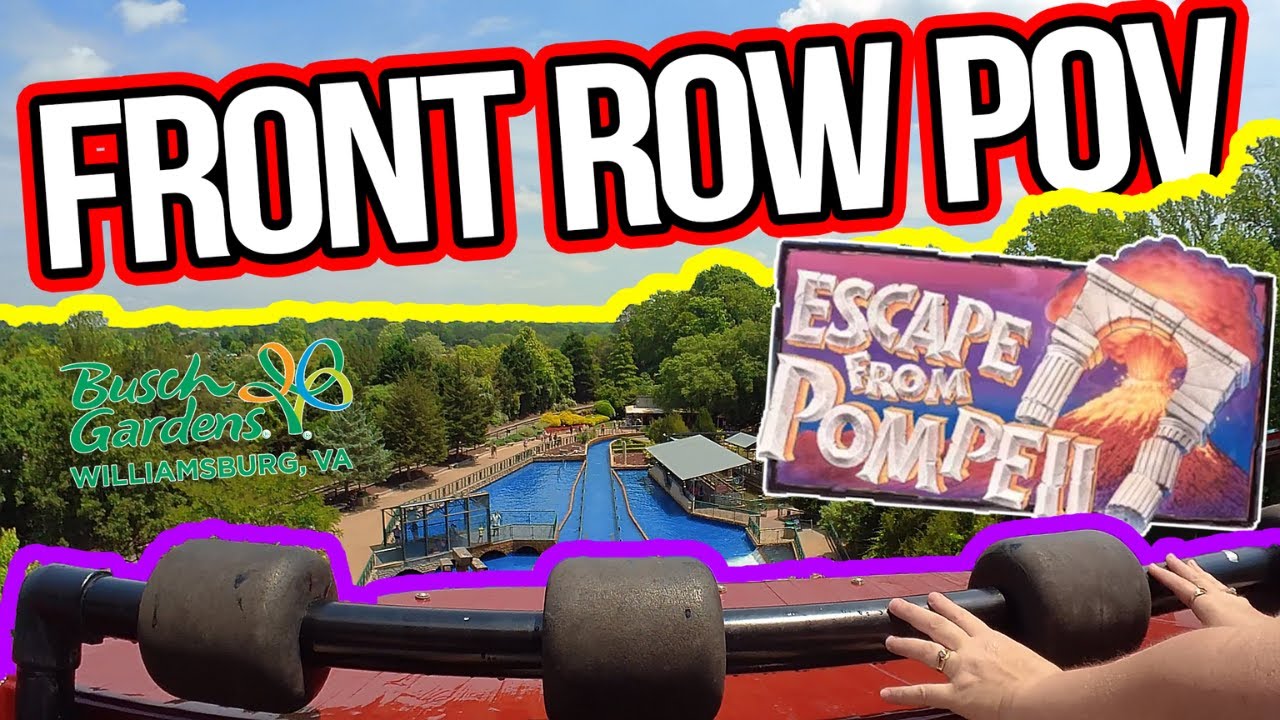 ESCAPE FROM POMPEII | Mack Water Ride | BUSCH GARDENS WILLIAMSBURG | Front Row POV | 4K