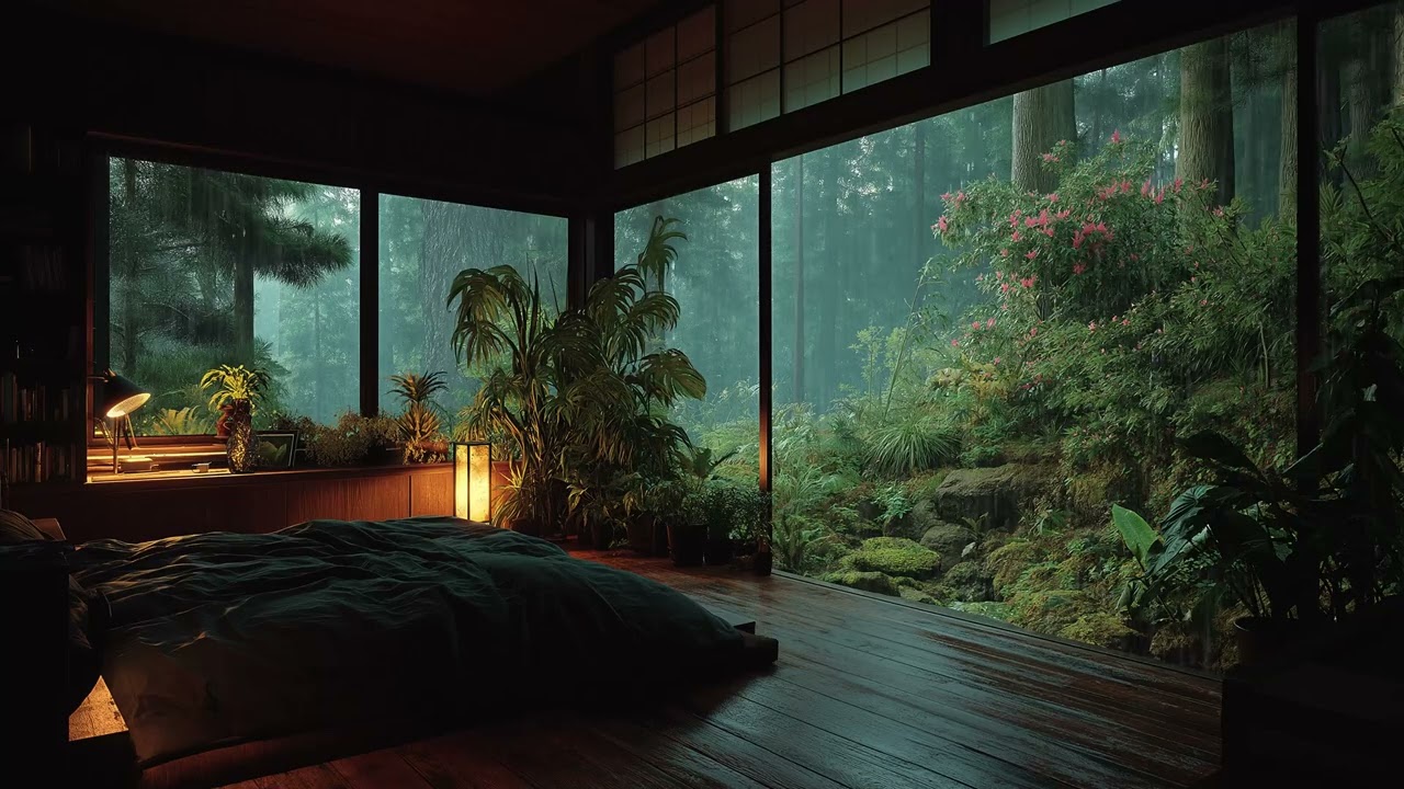 🌧️🛏️ Rainy Window Bedroom Piano | Gentle Piano with Rain Outside  3 Hours | Healing Sleep Calm Relax