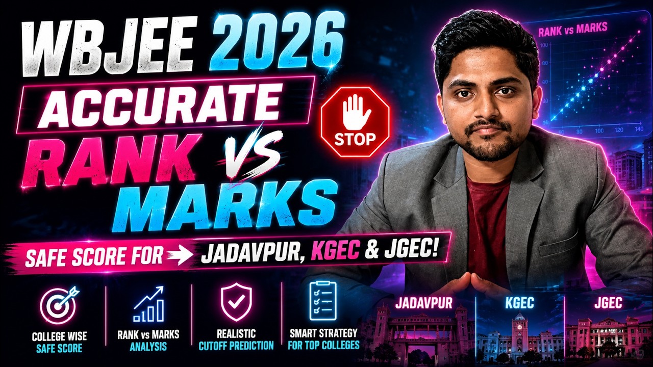 WBJEE 2026 Accurate Rank vs Marks 🛑 | Safe Score for Jadavpur, KGEC & JGEC!