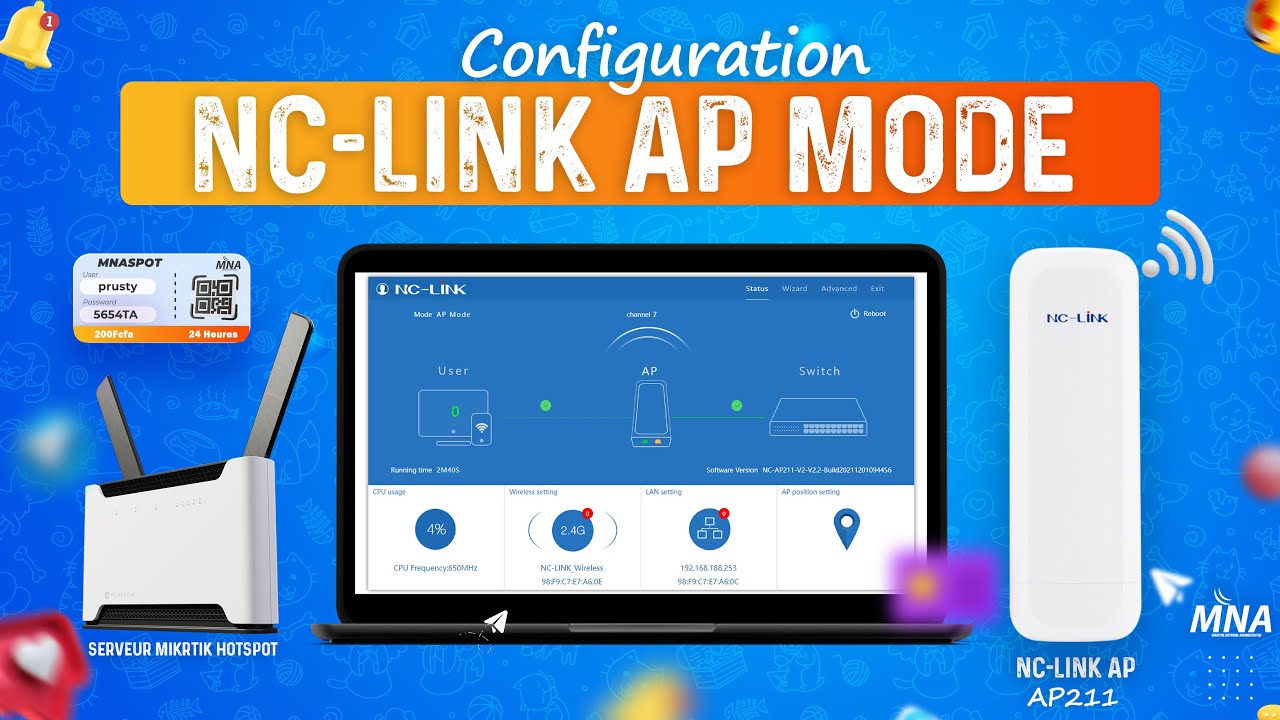 Configuration NC-link AP211 en point d'accès pour Hotspot Mikrotik