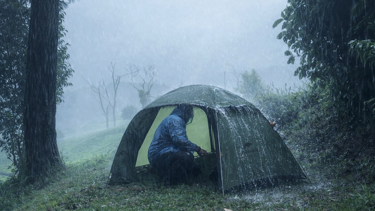 AMAZING POWERFULL RAINSTORM‼️ SOLO CAMPING HEAVY RAIN AND THUNDERSTORM
