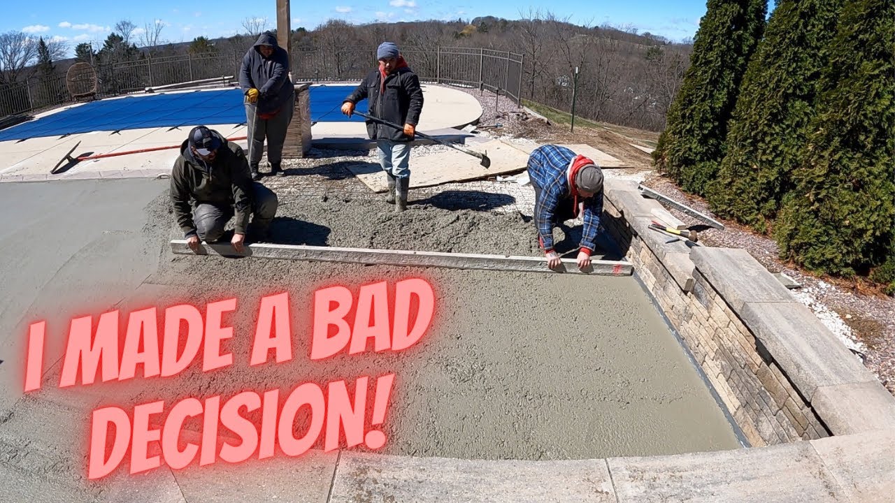Pouring concrete in 50mph winds!