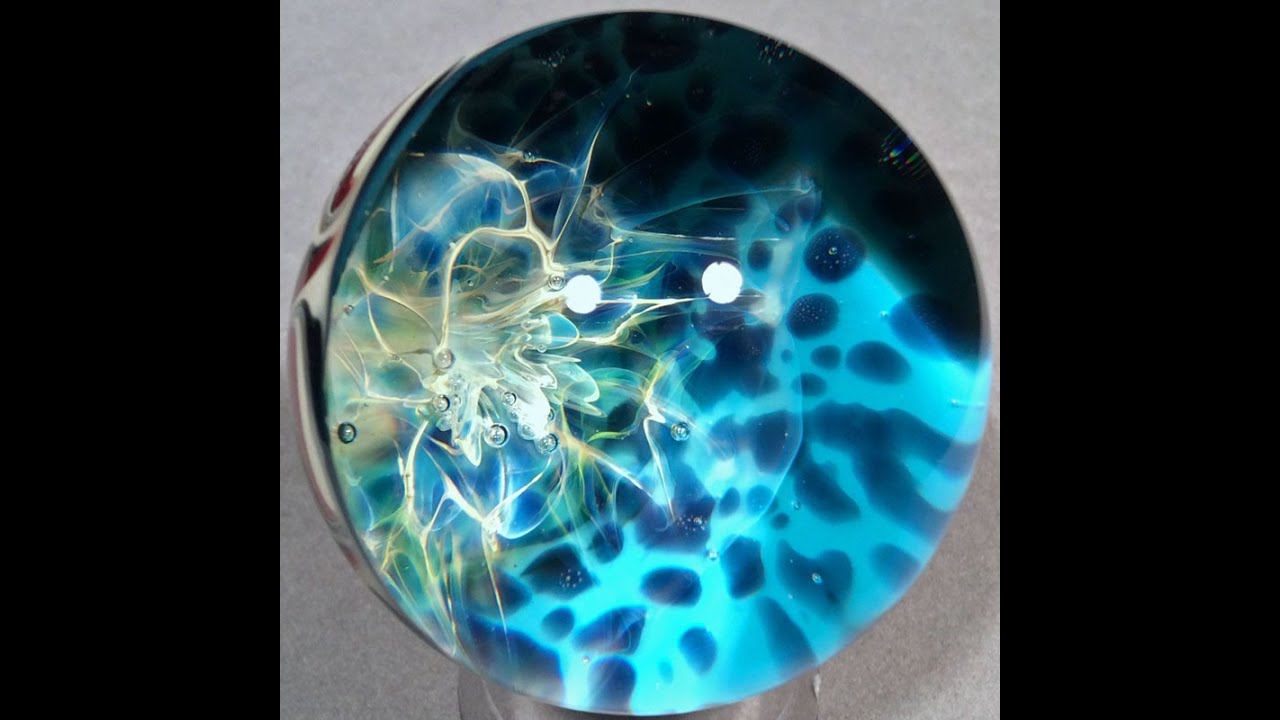Handmade Vortex Boro Glass Marble by Bill Grout  042516a