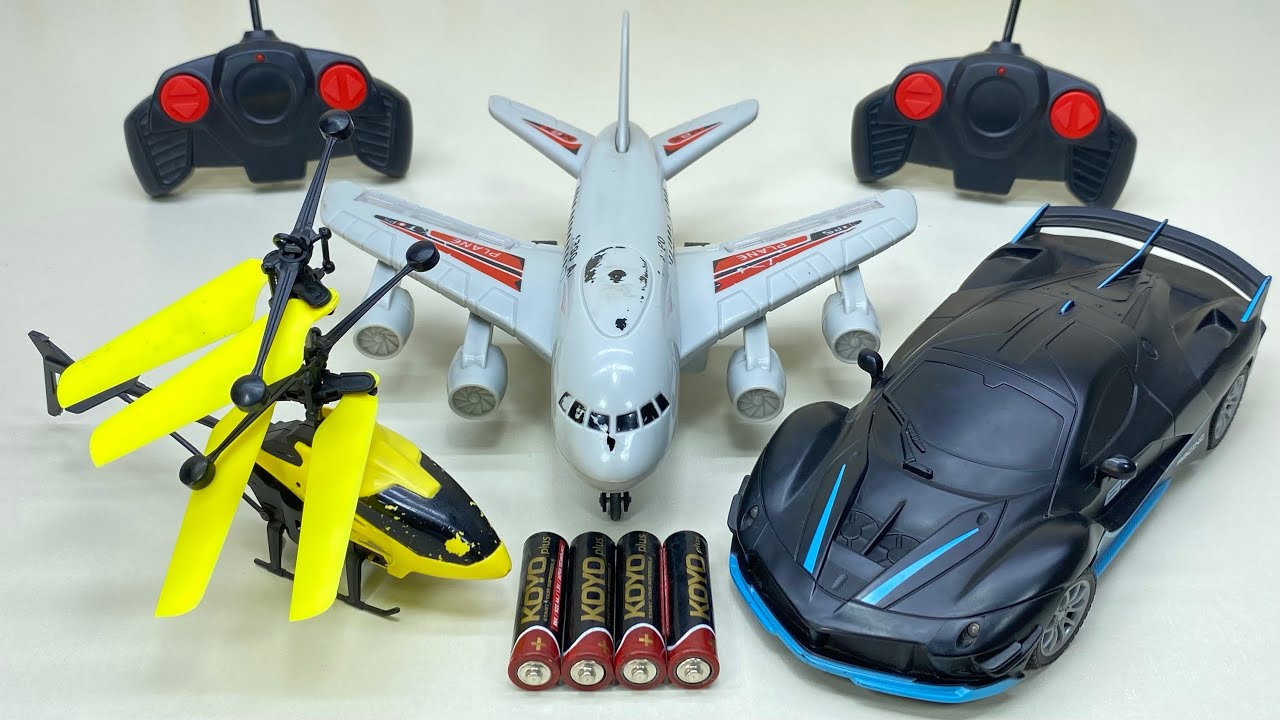 New Unboxing RadioControl RC Flying Helicopter with Rechargeable Light Car and Aeroplane Unboxing 😍