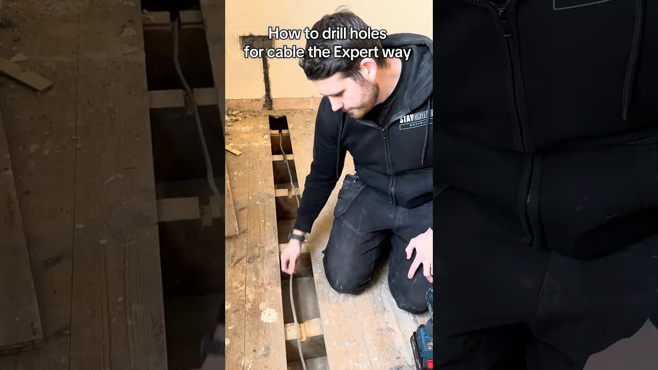 How to drill holes for cables the expert way #electrician #install #diy #tools #rewire