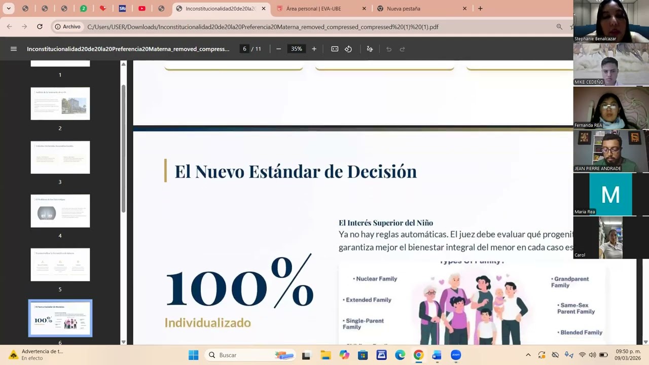 Análisis crítico de la preferencia materna en la tenencia de los hijos-Grupo 4