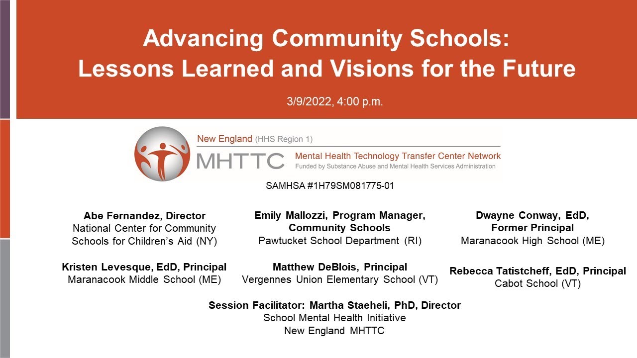 C-TLC Webinar: Advancing Community Schools: Lessons Learned and Visions for the Future