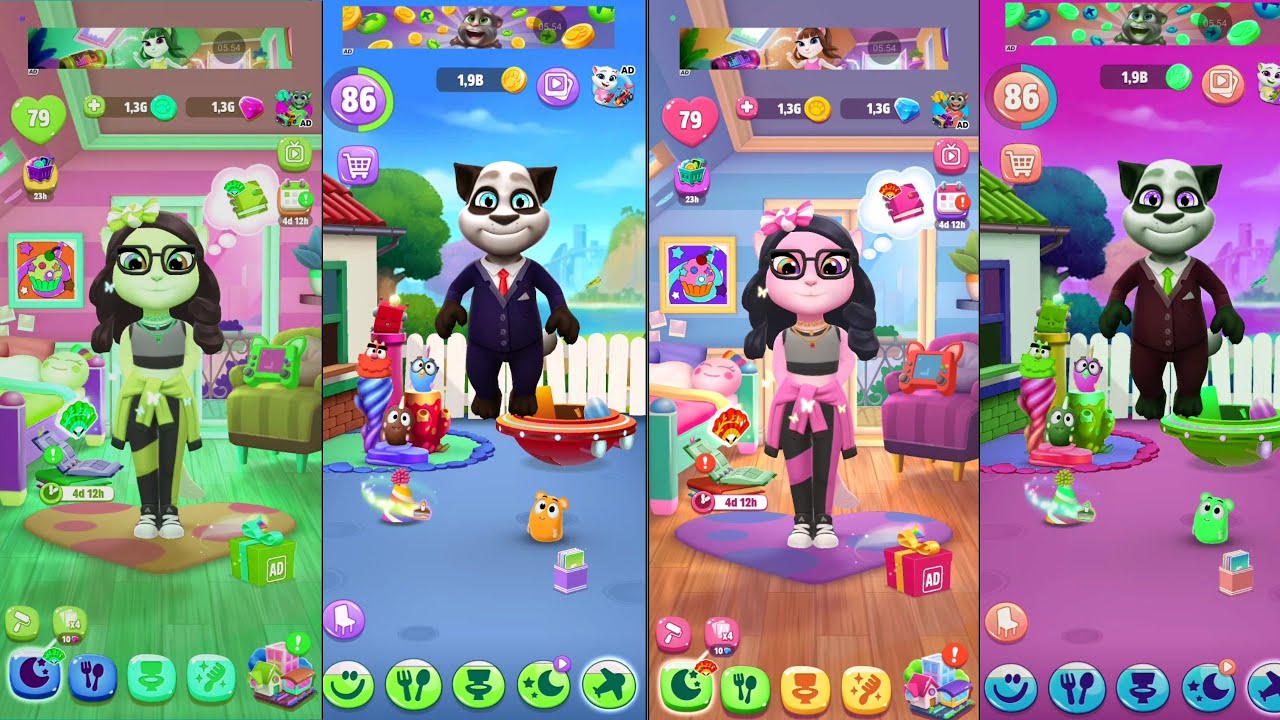 Talking Tom 2 Vs Talking Angela 2 Colors Together Are Fun eps47