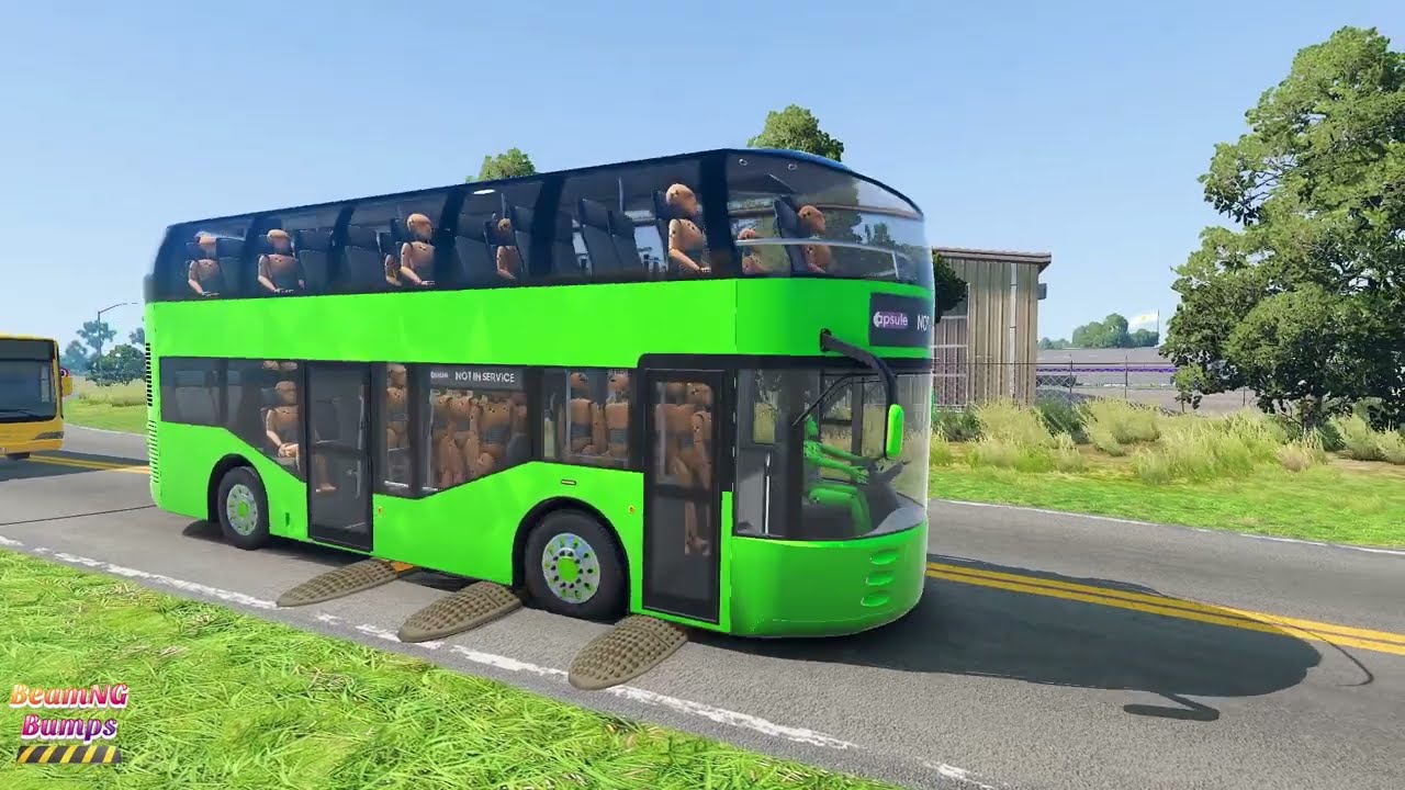 Bus Vs Massive Speed Bumps #4 - BeamNG.Drive