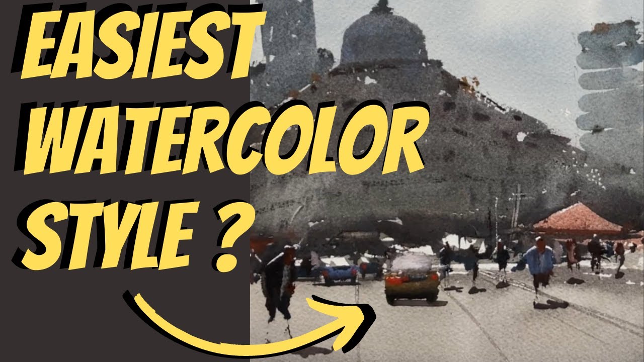 Watercolor Cityscape Tutorial Demo (Get LOOSE!)