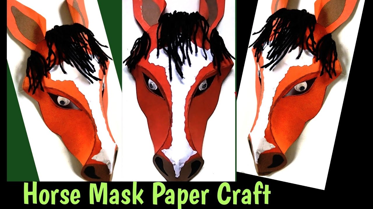 Horse Mask. Horse craft. Animal mask. School craft ideas. Easy paper Craft. 