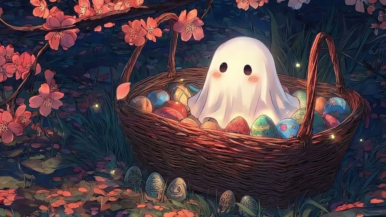 Ghostly Easter Nest 👻🥚 Cozy Spring Lofi ~ Chillhop Beats for Study, Reading & Blossom Nights 🌸🌙