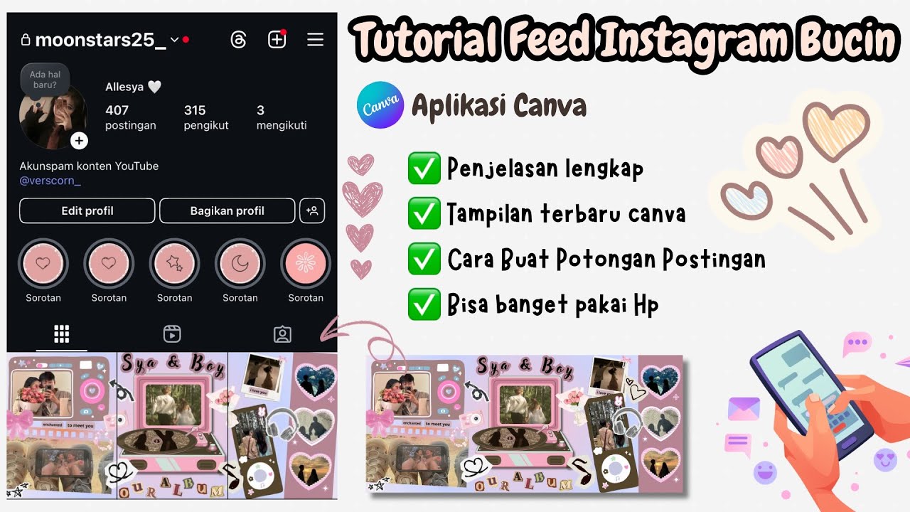 Cara Membuat Feed Ig Bucin di Aplikasi Canva || Desain Aestetic Canva ✨