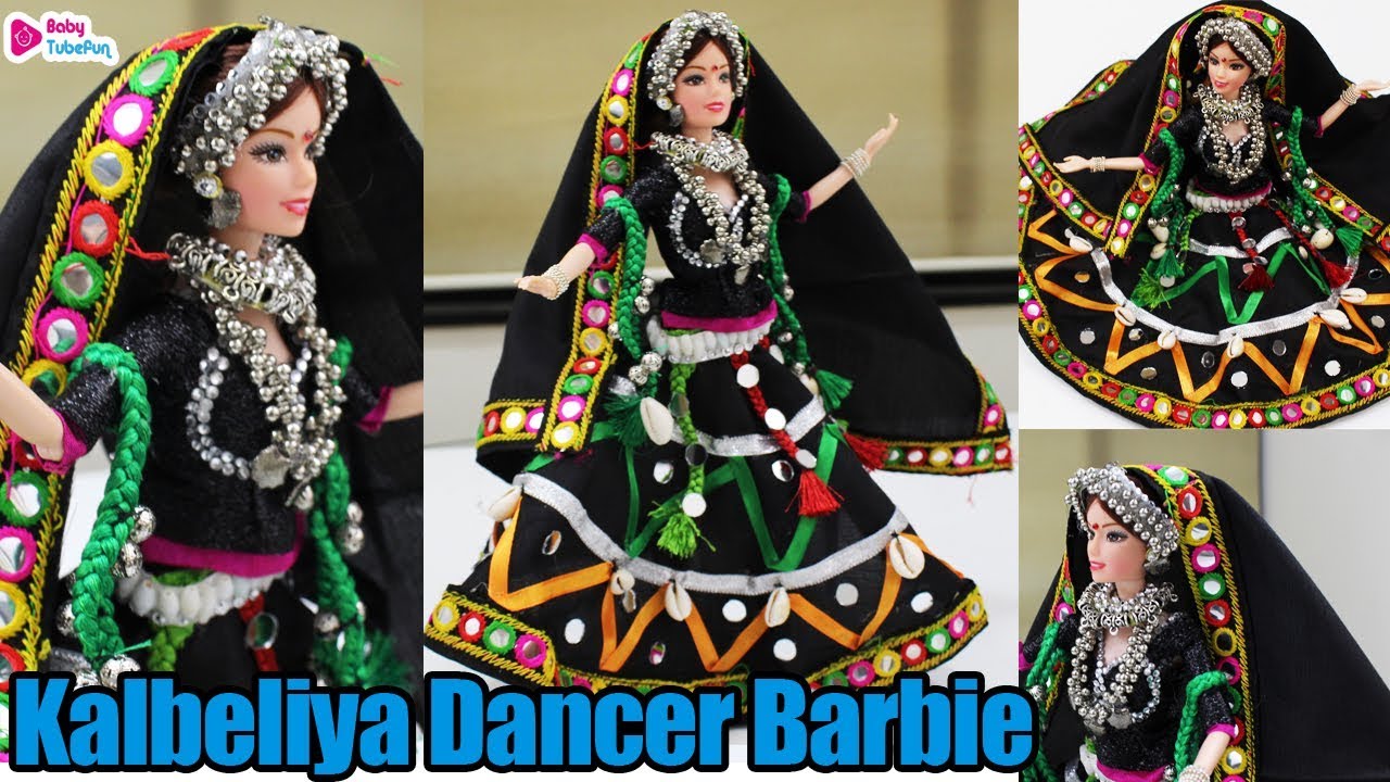 Barbie Doll Lehenga Rajasthani Kalbelia| How to decorate doll with indian bridal dress and jewellery
