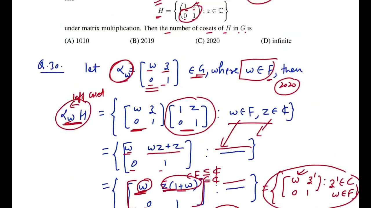 IIT JAM 2020 maths - group theory questions with solutions