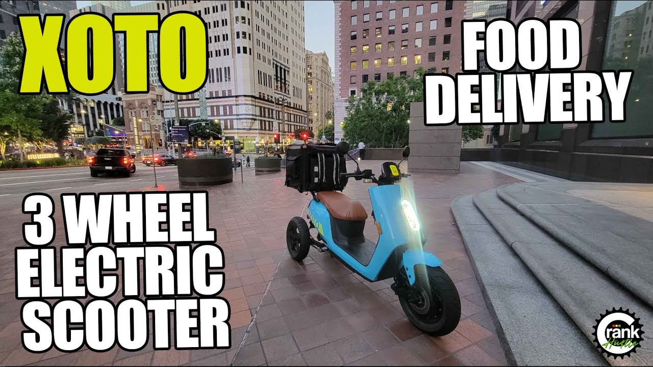 Exclusive Look at The XOTO 3 Wheel Electric Scooter - DoorDash UberEats Food Delivery in Los Angeles