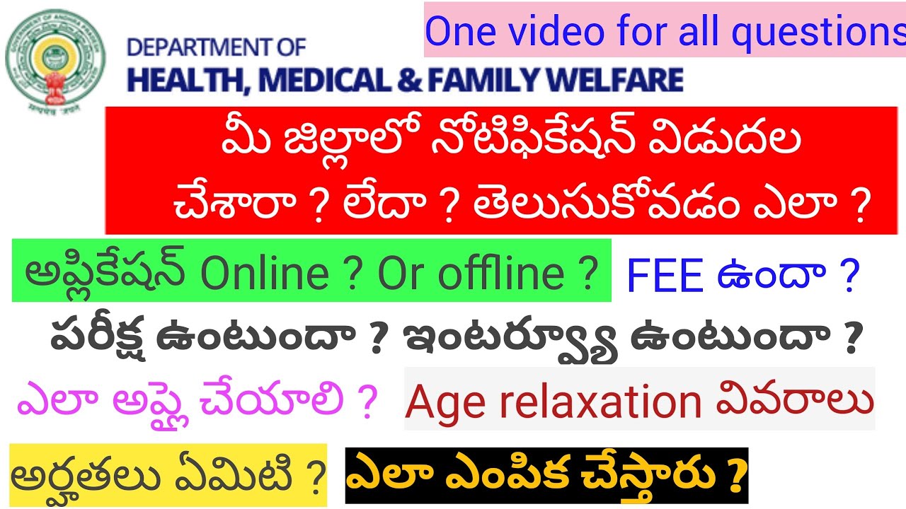 Ap medical,health department jobs 2020 | How to apply Ap health department jobs | Paramedical jobs
