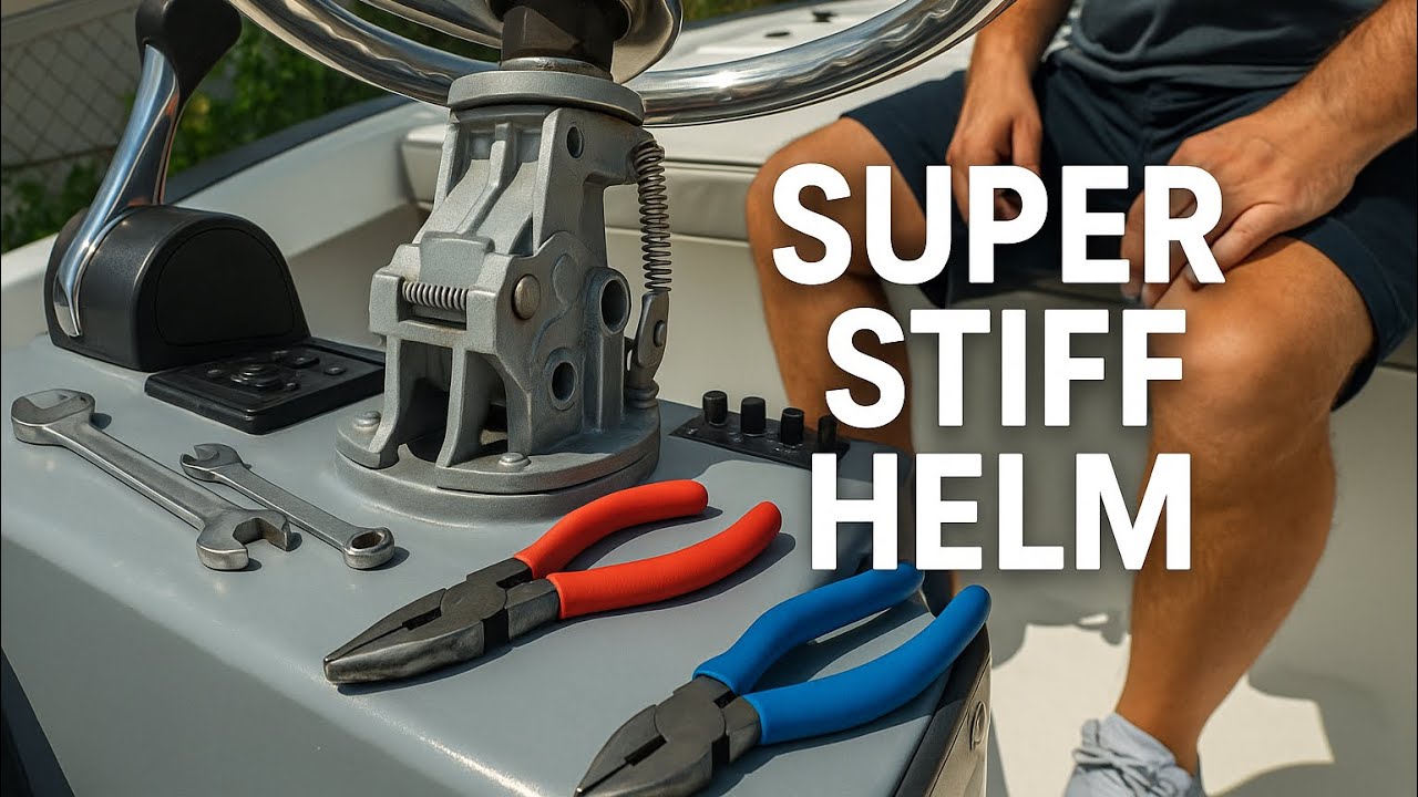 Super Stiff Helm - Bad Steering Mechanism #badsteeringmechanism #marinemechanic #boatrepair