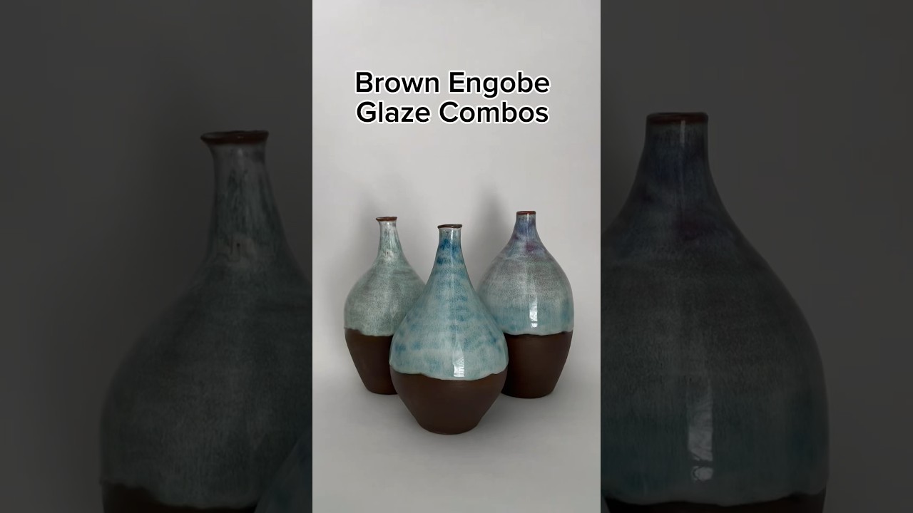 Mayco&rsquo;s Brown Engobe for the win!#mayco #brownengobe #shorts #amaco #bluerutile #glazecombination