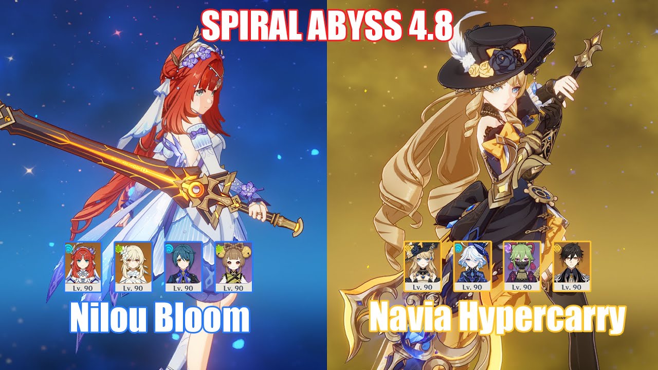 C0 Nilou Bloom & C0 Navia Hypercarry | Spiral Abyss 4.8 | Genshin Impact