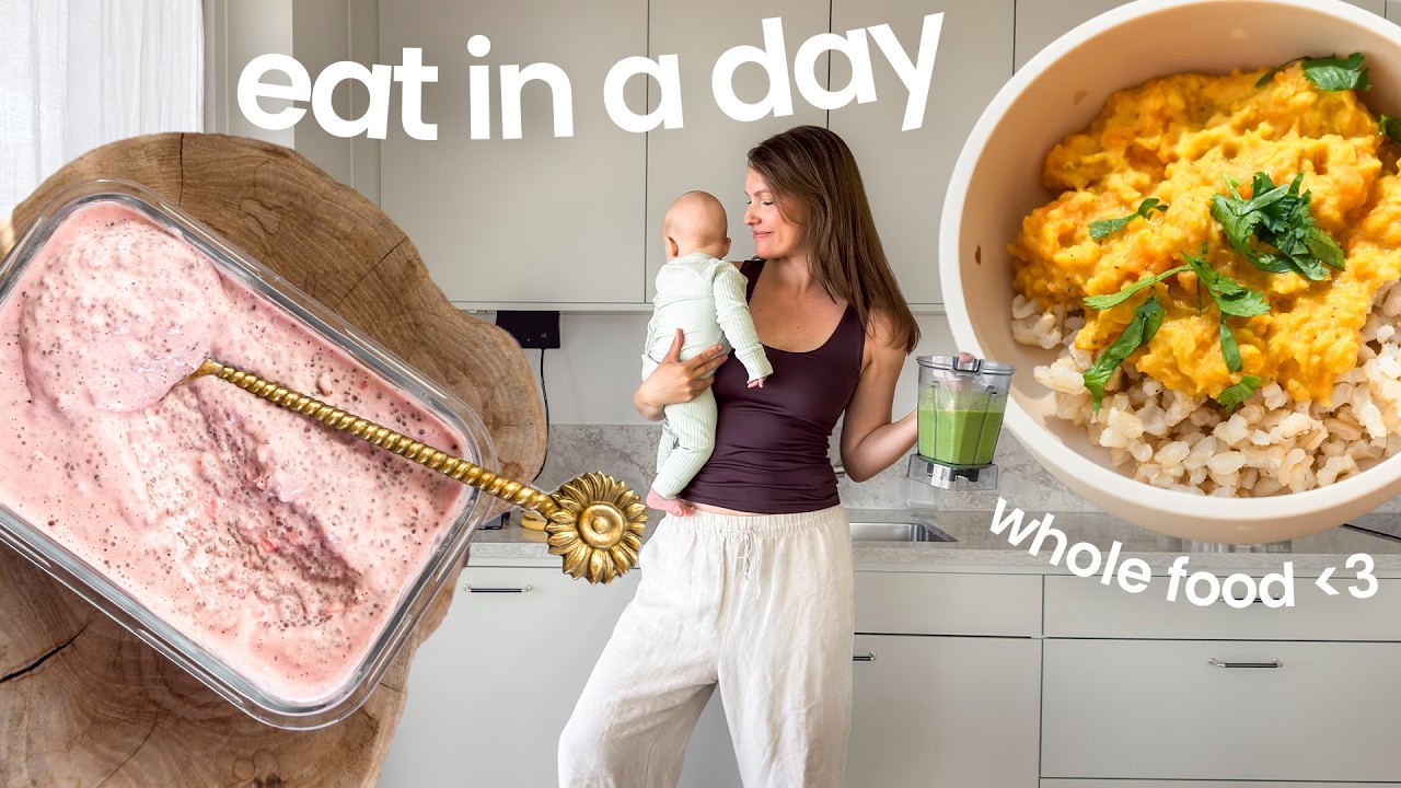 What I eat in a day postpartum (plant based & breastfeeding)