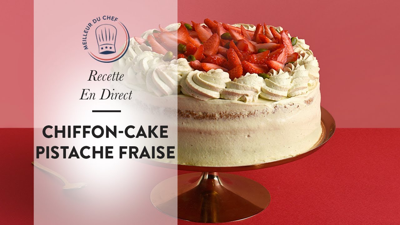 Recette en direct : Le Chiffon-Cake Pistache & Fraise 🍓