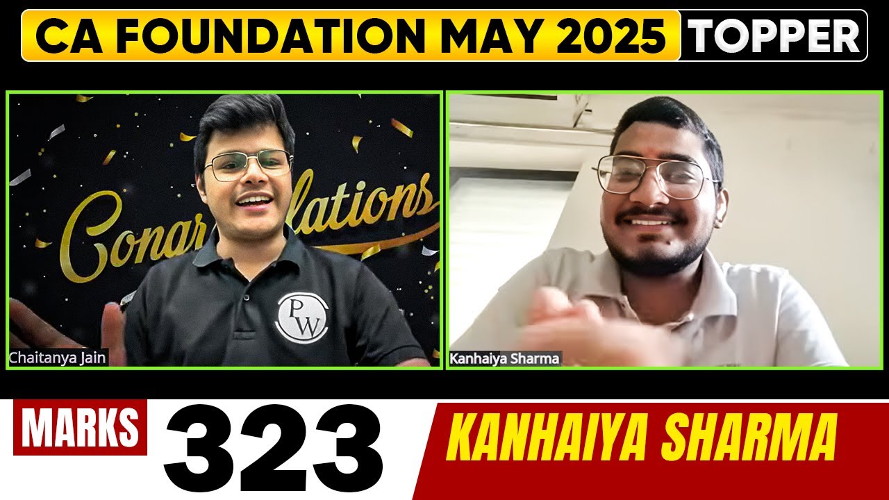 ICAI CA Foundation Result May 2025 Topper 🥳 Kanhaiya Sharma Marks (323)
