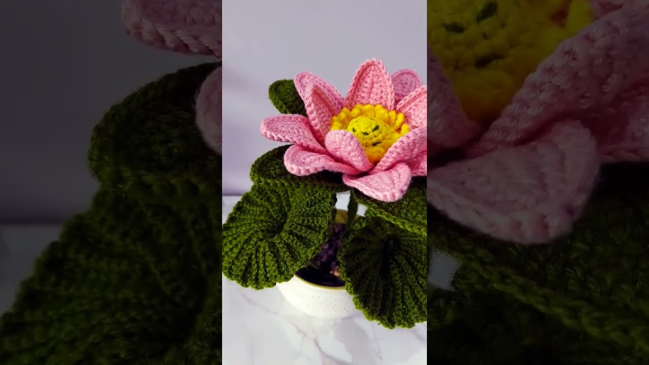 #crochetflower #crochet #howtomakewoolenflower #crocheting #crochetlotus#lotusflower