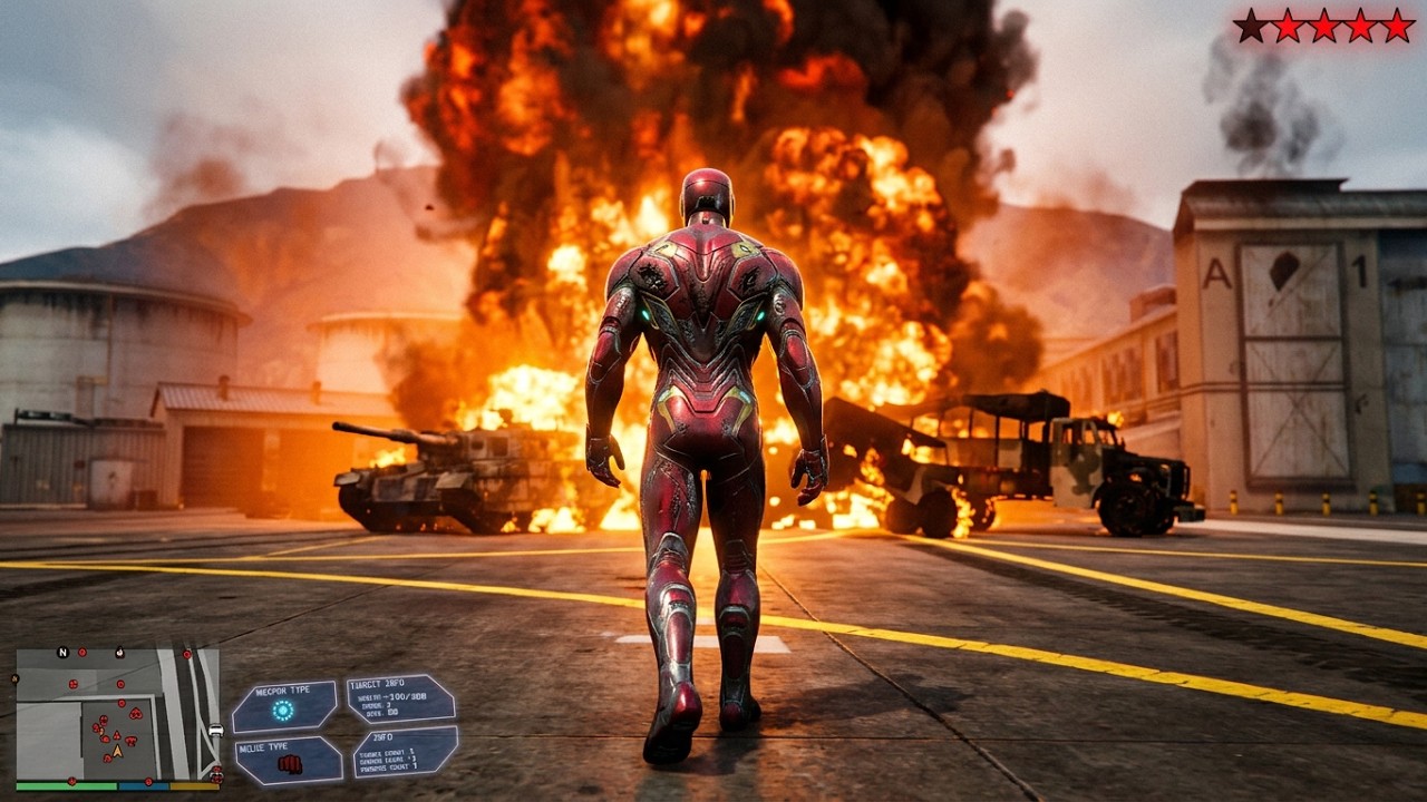 GTA 5 Iron man Destroyed Military
