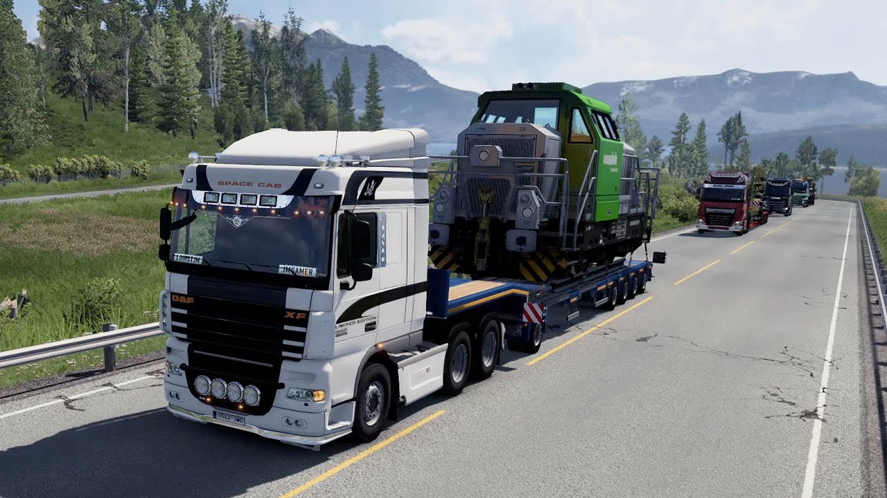 Creo Atascos Con El DAF XF Llevando Una Locomotora De 61 Toneladas | #23 ETS2 TruckersMP