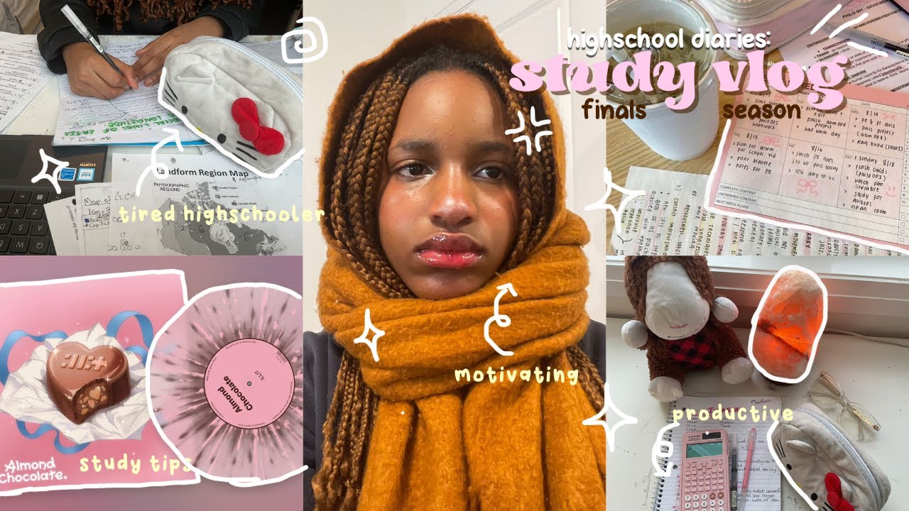 🖇️˚⟡🧸full week STUDY VLOG *intense*| surviving finals, cramming+ study tips [high school freshman] 
