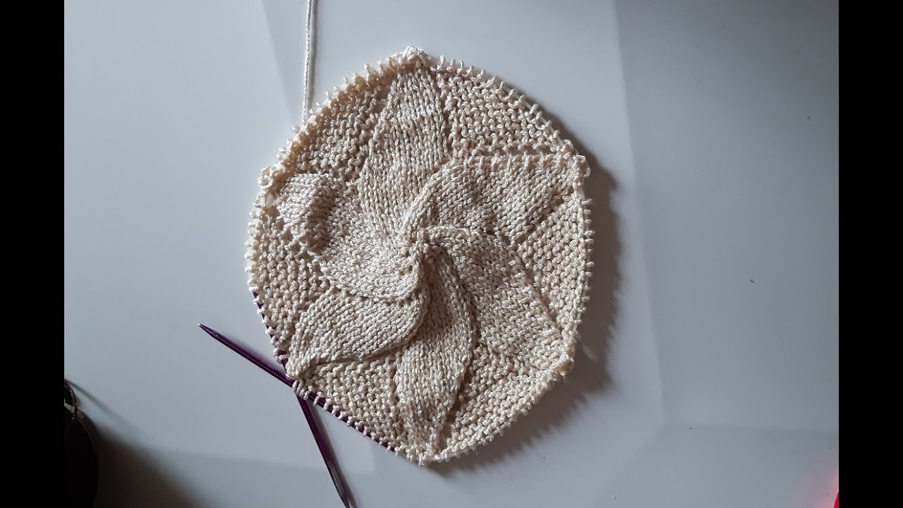 como tejer estrella en dos agujas para gorros, blusas, tapetes - how to make star in two needles