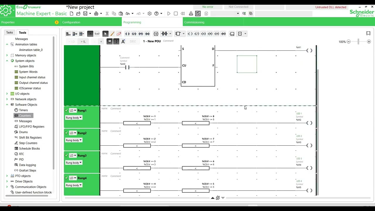 Practice Questions 2 , Ladder Logic || EcoStruxure Machine Expert Basic || Schneider PLC