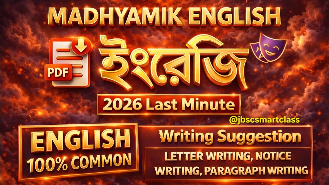 মাধ্যমিক 2026 ইংলিশ Writing Paragraph সাজেশন / Madhyamik 2026 English Newspaper report suggestion