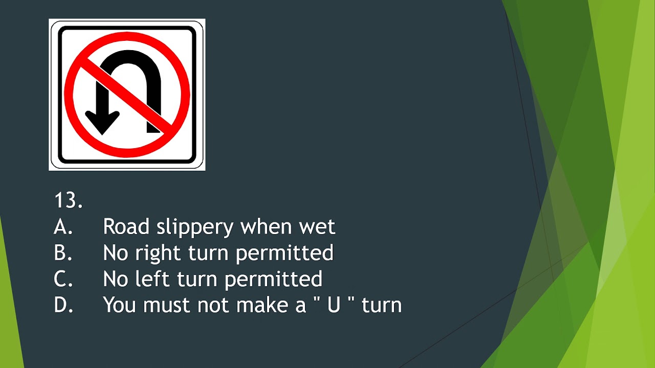 sings to pass your G1 test in Ontario. Canada