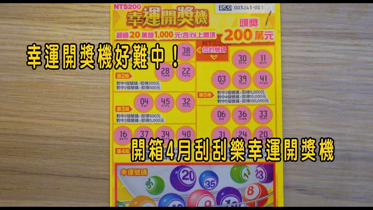 幸運開獎機好難中！開箱4月刮刮樂幸運開獎機