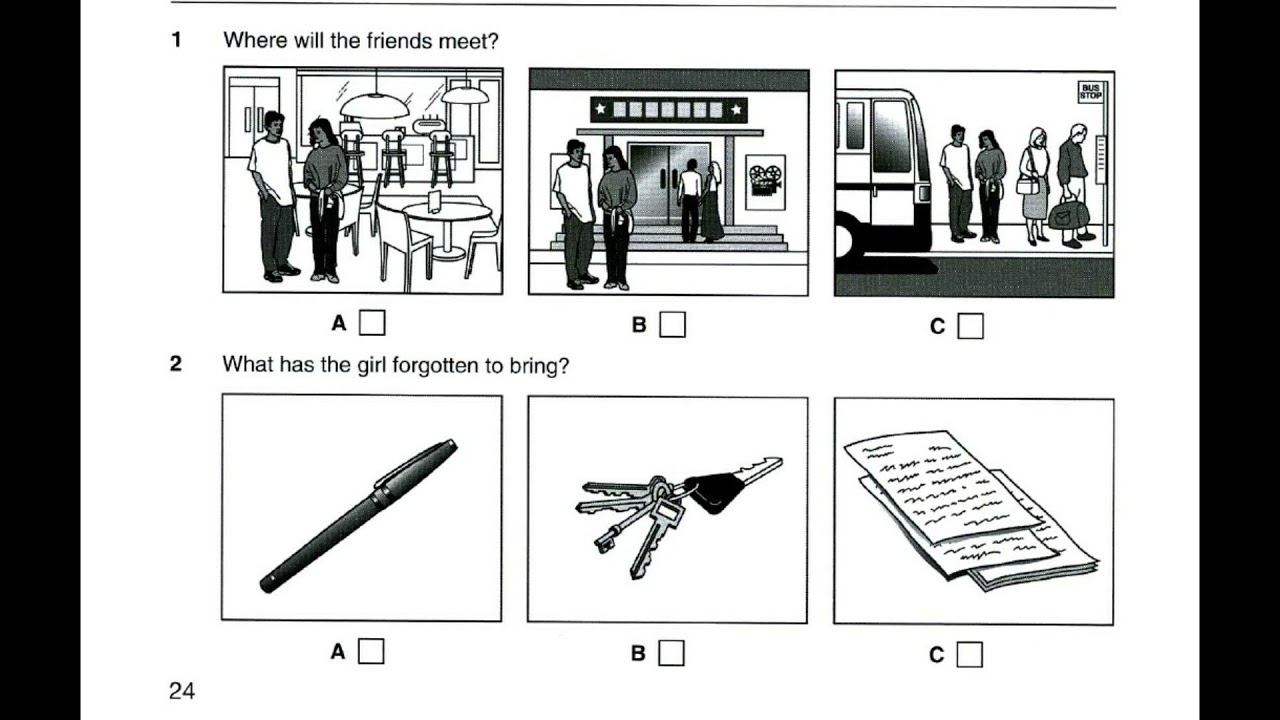 Study English online (B1). Preliminary English Test (PET) Listening Book 6 : Test 1 part 1