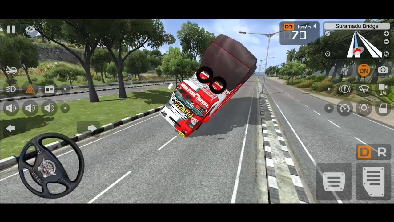 WOW PERMAINAN TRUK CANTER MUATAN GAYOR TINGGI HAMPIR SAJA TERBALIK - GAME BUS SMULATOR INDONESIA
