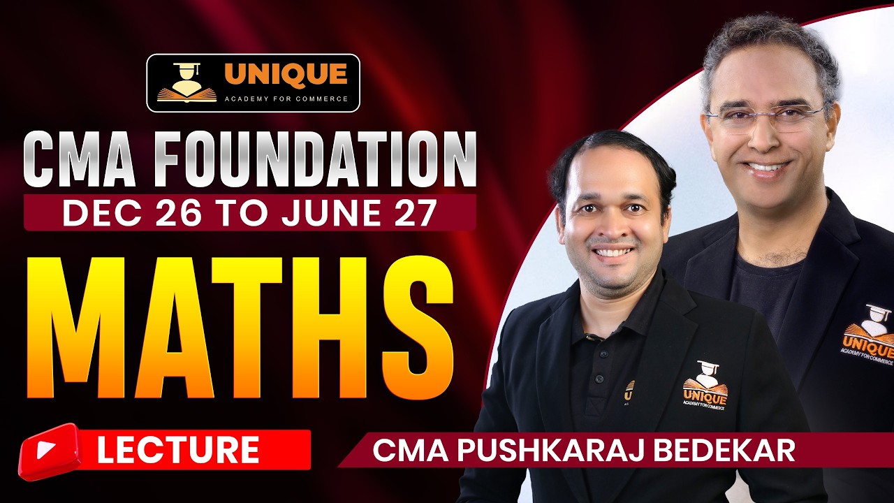 CMA Foundation Maths | Indices and Logarithm | L8 | Dec 2026 & June 27 |CMA Pushkaraj